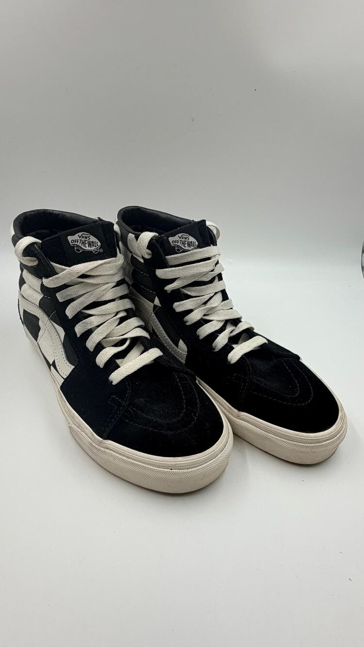 Vans Sk8-Hi Checkerboard Black White High Top Mens 7.5 Womens 9